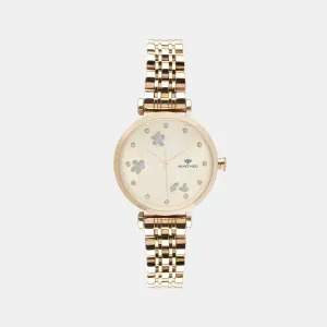 Luxurious Gold Analog Women Stainless Steel Watch 7505T-M2208