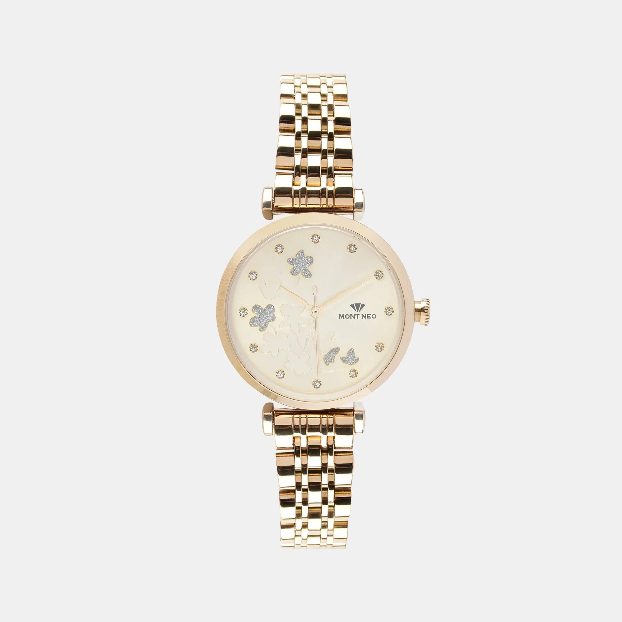Luxurious Gold Analog Women Stainless Steel Watch 7505T-M2208