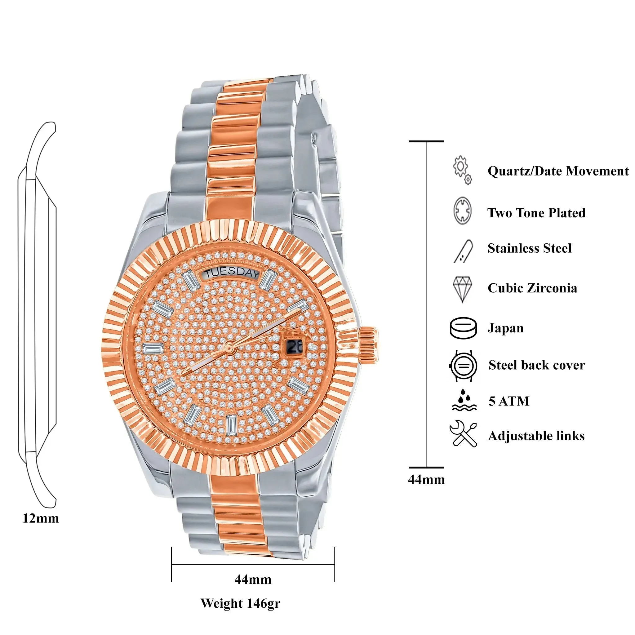 LUXURIOUS HIP HOP METAL TIMEPIECE