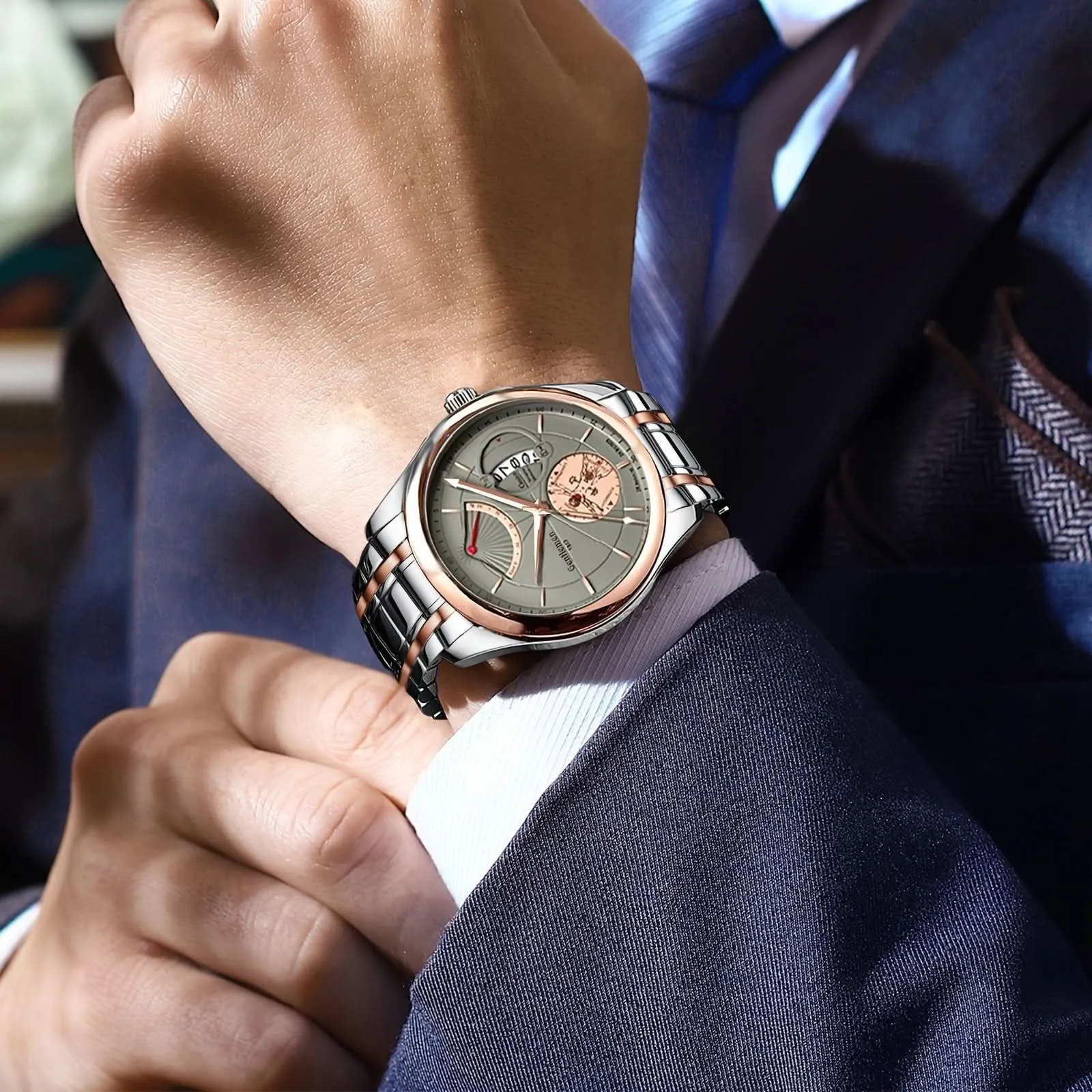 Luxury Men's Quartz Watch with Calendar