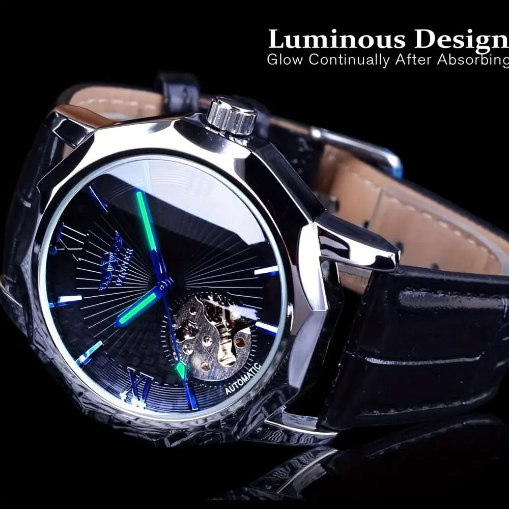 Luxury Men’s Skeleton Mechanical Wristwatch