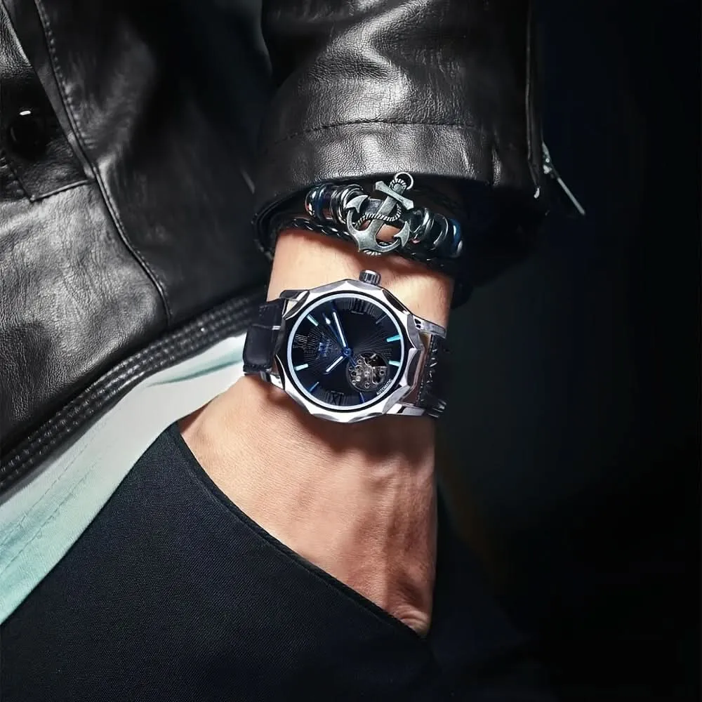 Luxury Men’s Skeleton Mechanical Wristwatch