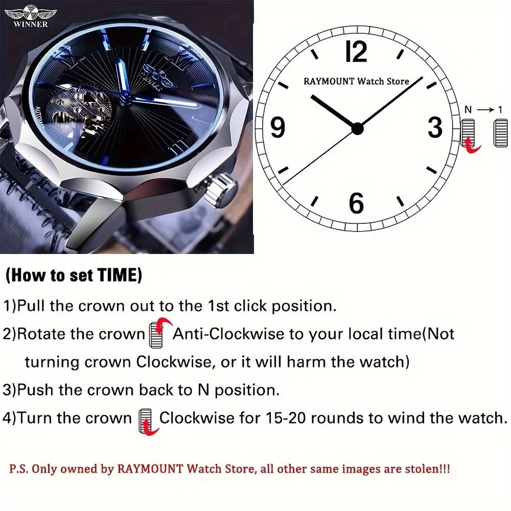 Luxury Men’s Skeleton Mechanical Wristwatch