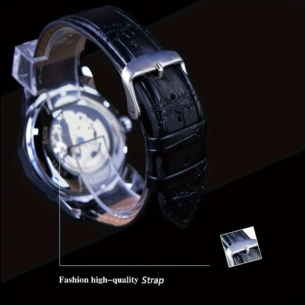Luxury Men’s Skeleton Mechanical Wristwatch