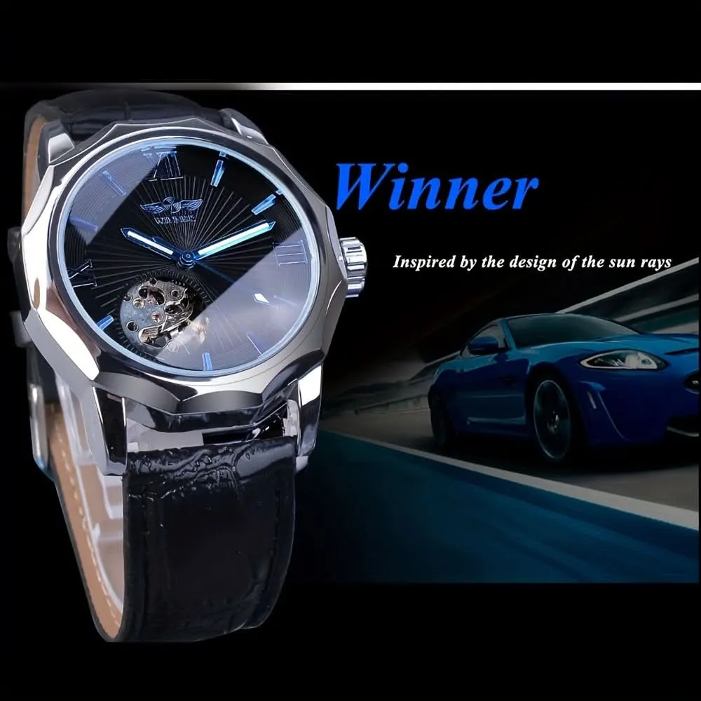 Luxury Men’s Skeleton Mechanical Wristwatch
