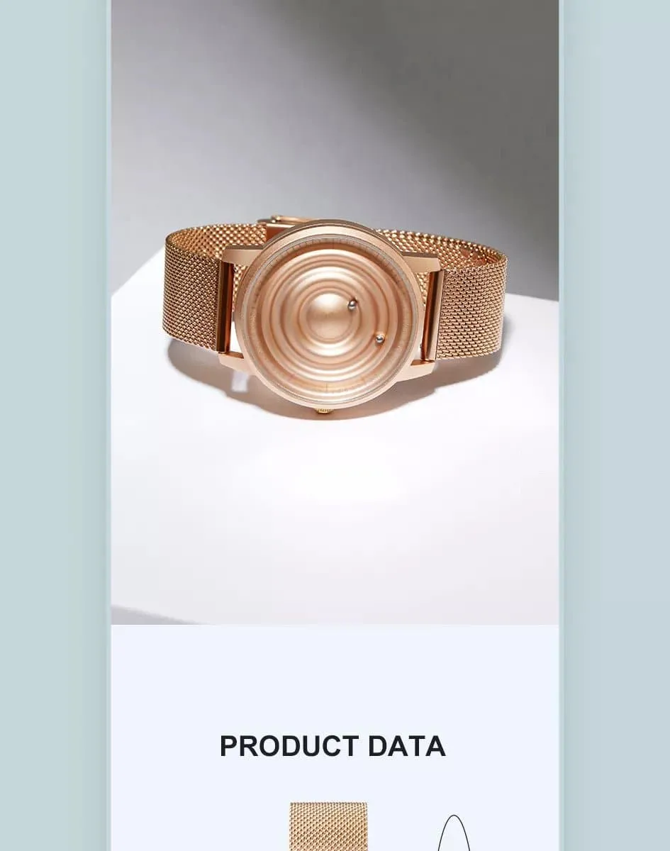 Magnetic Quartz Wrist Watch with Stainless Steel Band - EUTOUR E041