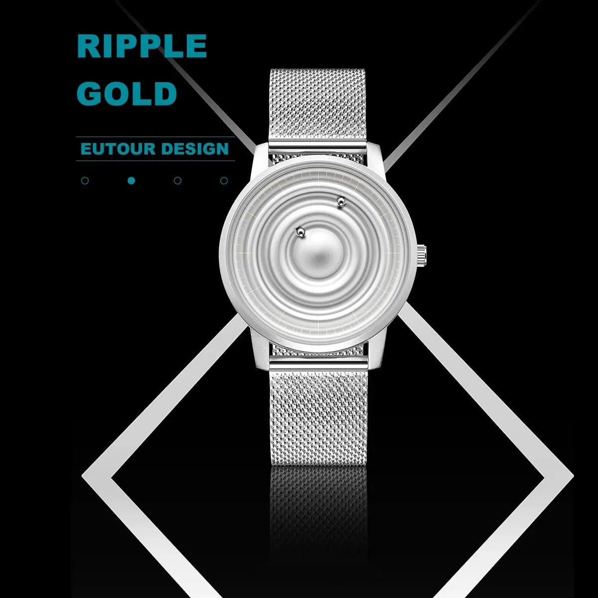 Magnetic Quartz Wrist Watch with Stainless Steel Band - EUTOUR E041