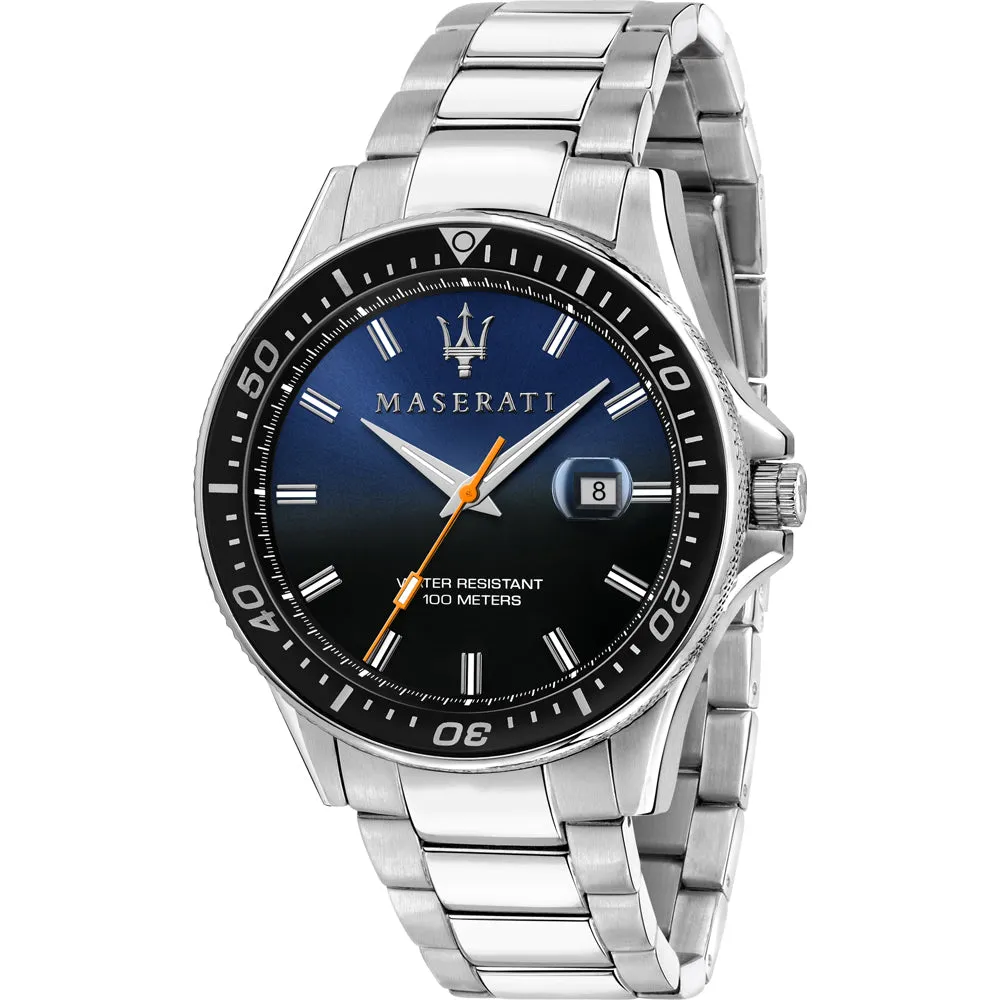 Maserati Silver Sfida Blue Dial Men's Watch R8853140001