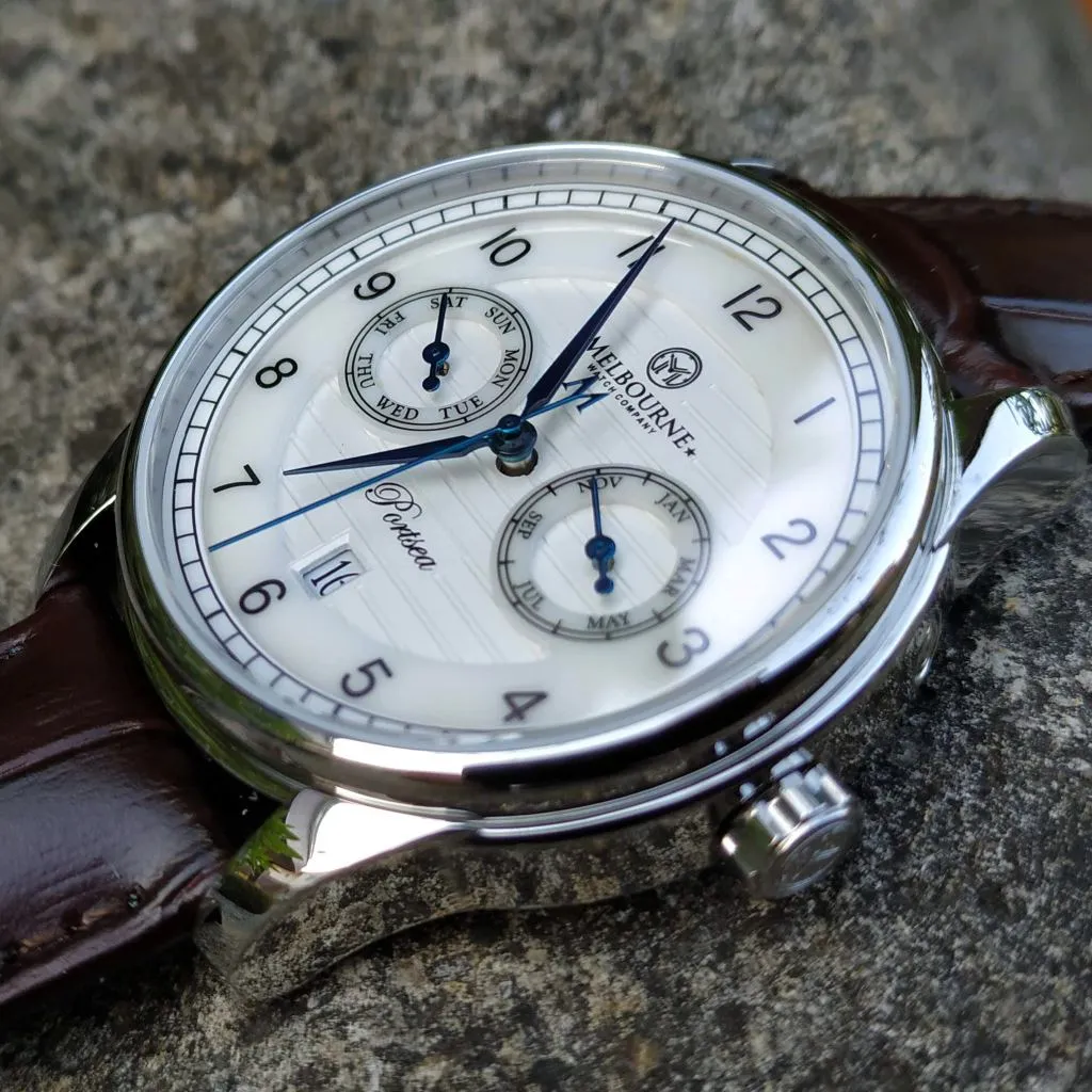 Melbourne Portsea Calendar Classic — Silver (Triple Calendar)