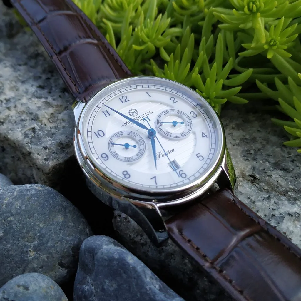 Melbourne Portsea Calendar Classic — Silver (Triple Calendar)