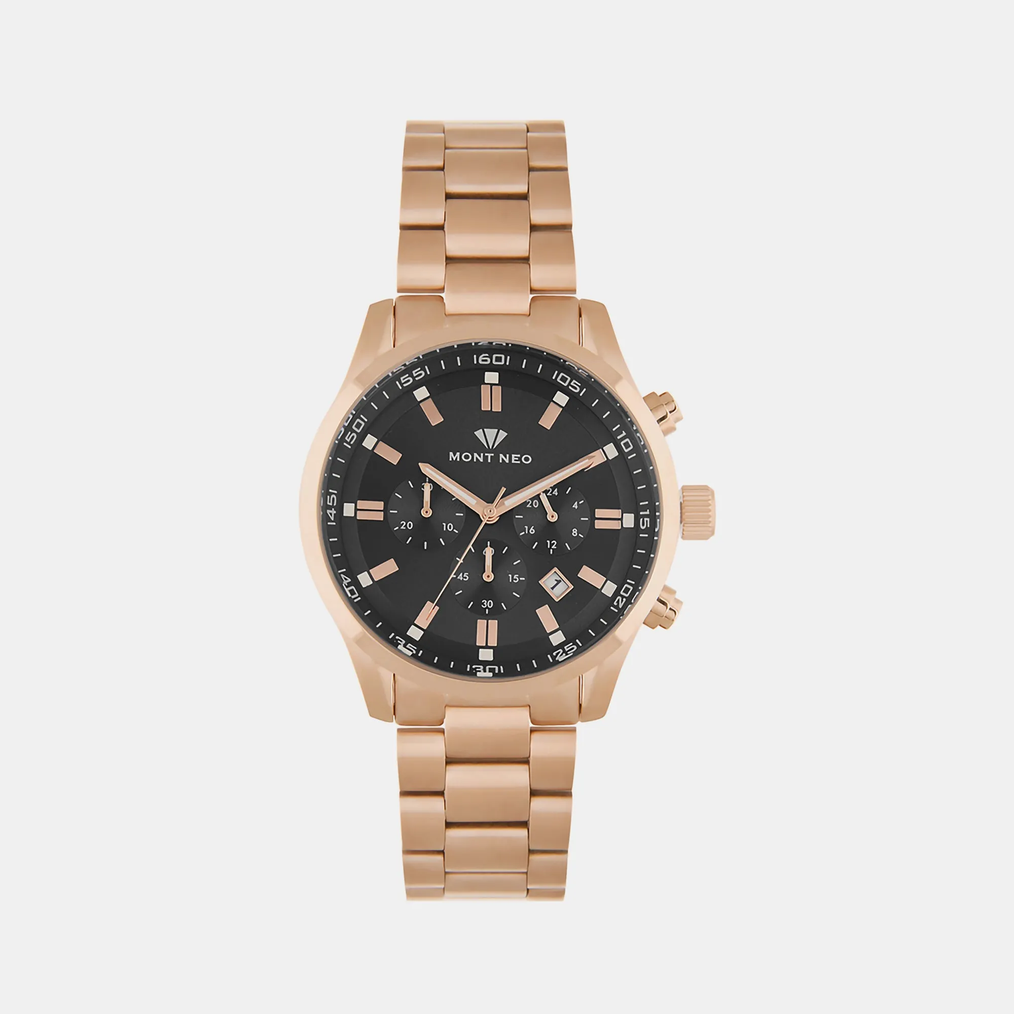 Men Black Chronograph Stainless Steel Watch 1032C-M3304