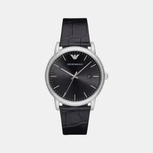 Men's Black Analog Leather Watch AR2500