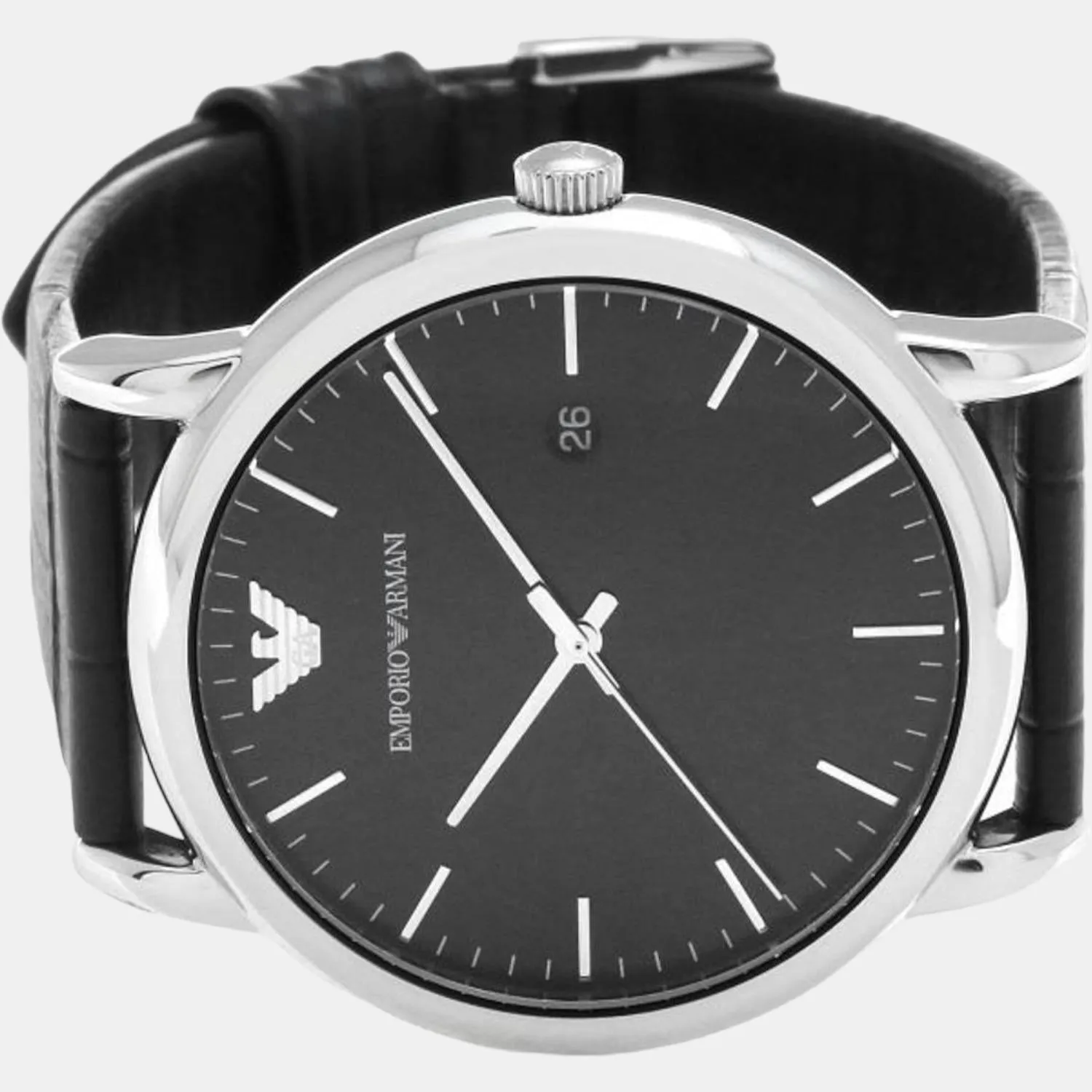 Men's Black Analog Leather Watch AR2500