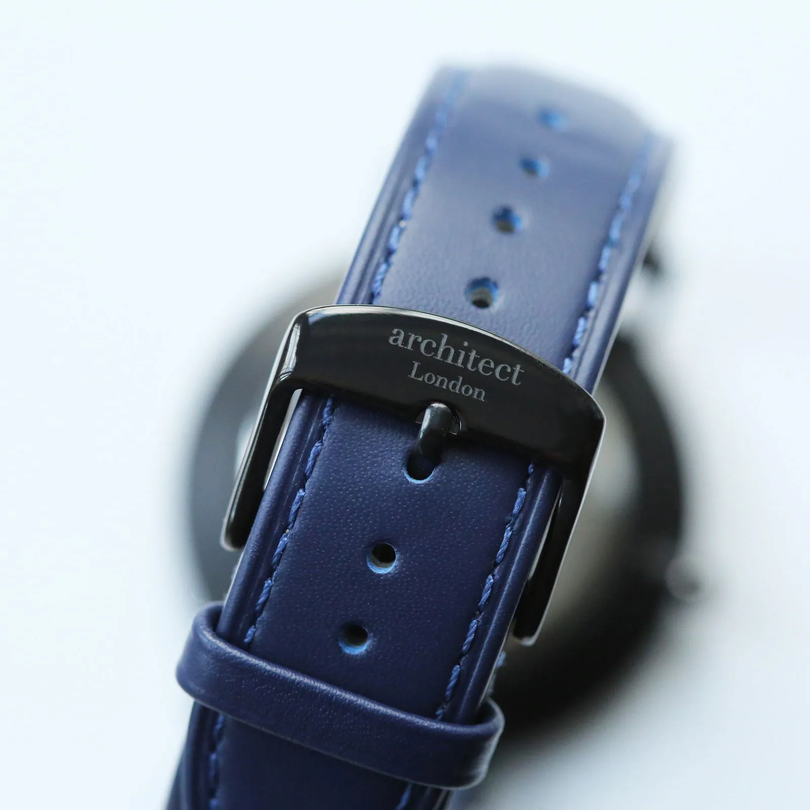 Men's Handwriting Engraved Watch - Minimalist Watch   Admiral Blue
