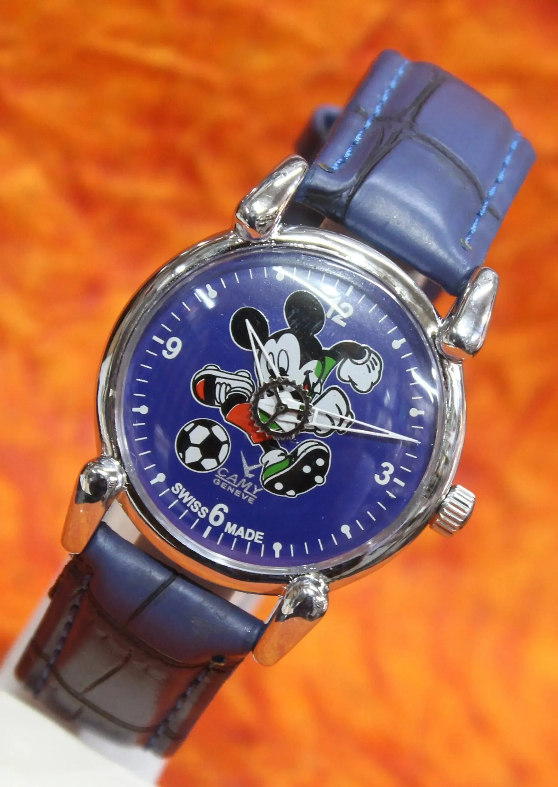 Mickey Mouse Wrist watch Camy Geneva 17 Jewels ST96 Mechanical Hand Wind Movement