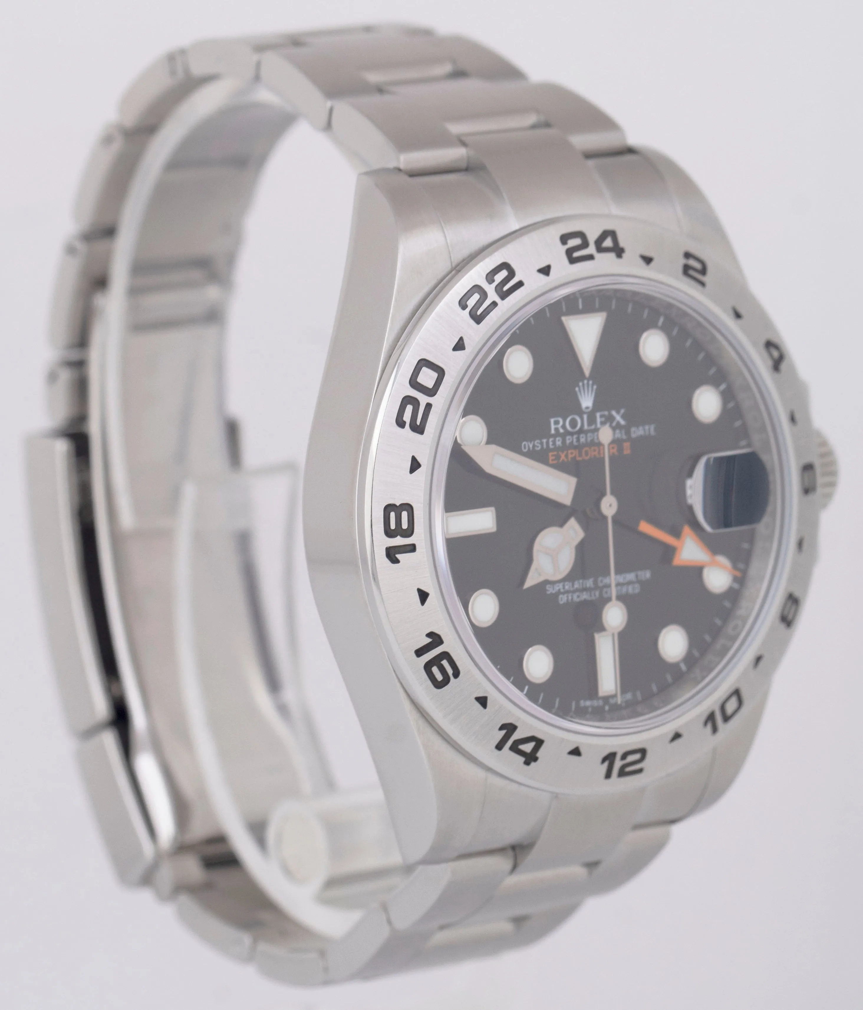MINT 2018 PAPERS Rolex Explorer II 42mm BLACK Orange Steel GMT 216570 Watch BOX