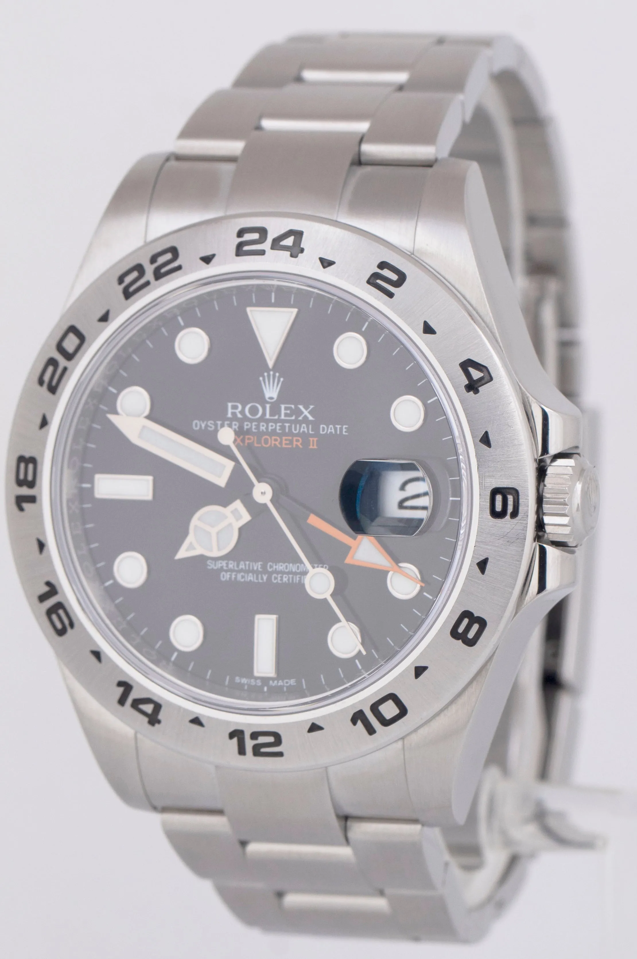 MINT 2018 PAPERS Rolex Explorer II 42mm BLACK Orange Steel GMT 216570 Watch BOX
