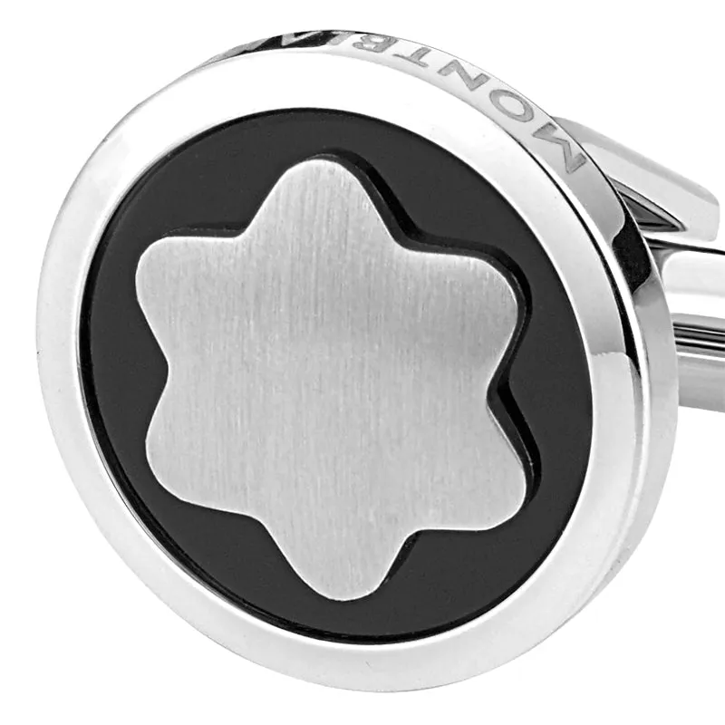 MNT Cufflinks Stainless Steel Onyx Star