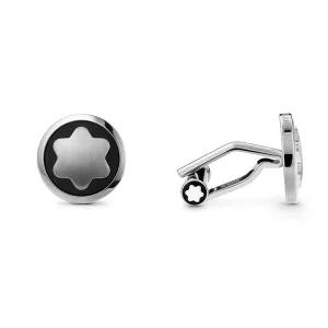 MNT Cufflinks Stainless Steel Onyx Star