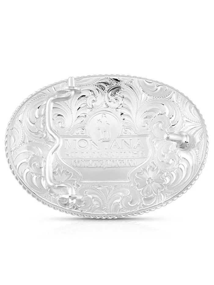 Montana Silversmiths 1256-659 Fighting Roosters Western Buckle Silver