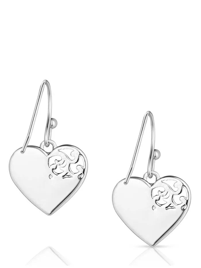 Montana Silversmiths ER5818 Womens Love for Texas Earrings Silver