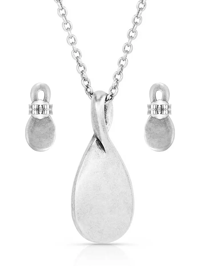 Montana Silversmiths JS5620 Womens Western Tradition Teardrop Jewelry Set Silver
