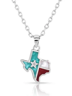 Montana Silversmiths NC5619 Womens Texas Forever Necklace Silver