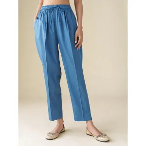 Mushio Blue Cotton Silk Pants Mushio Blue Cotton Silk Pants