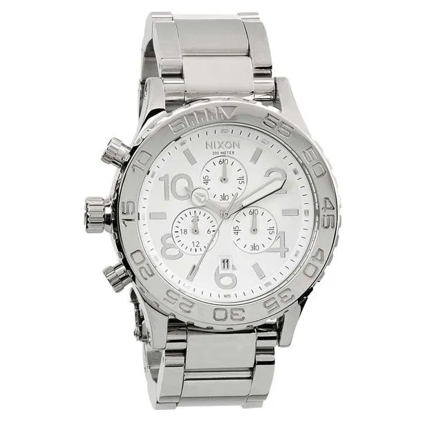 Nixon 42-20 Chrono High Polish White Silver Men's Watch Men's Watch A037-945