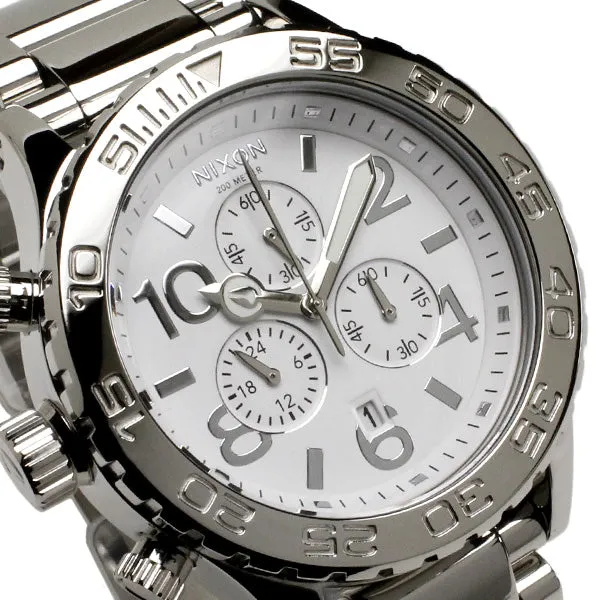 Nixon 42-20 Chrono High Polish White Silver Men's Watch Men's Watch A037-945