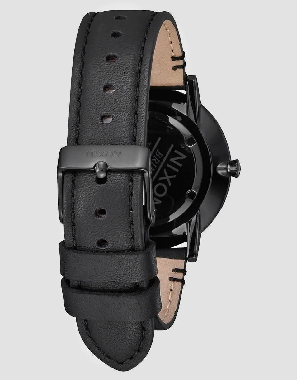 Nixon Porter Leather Watch - All Black/Gold