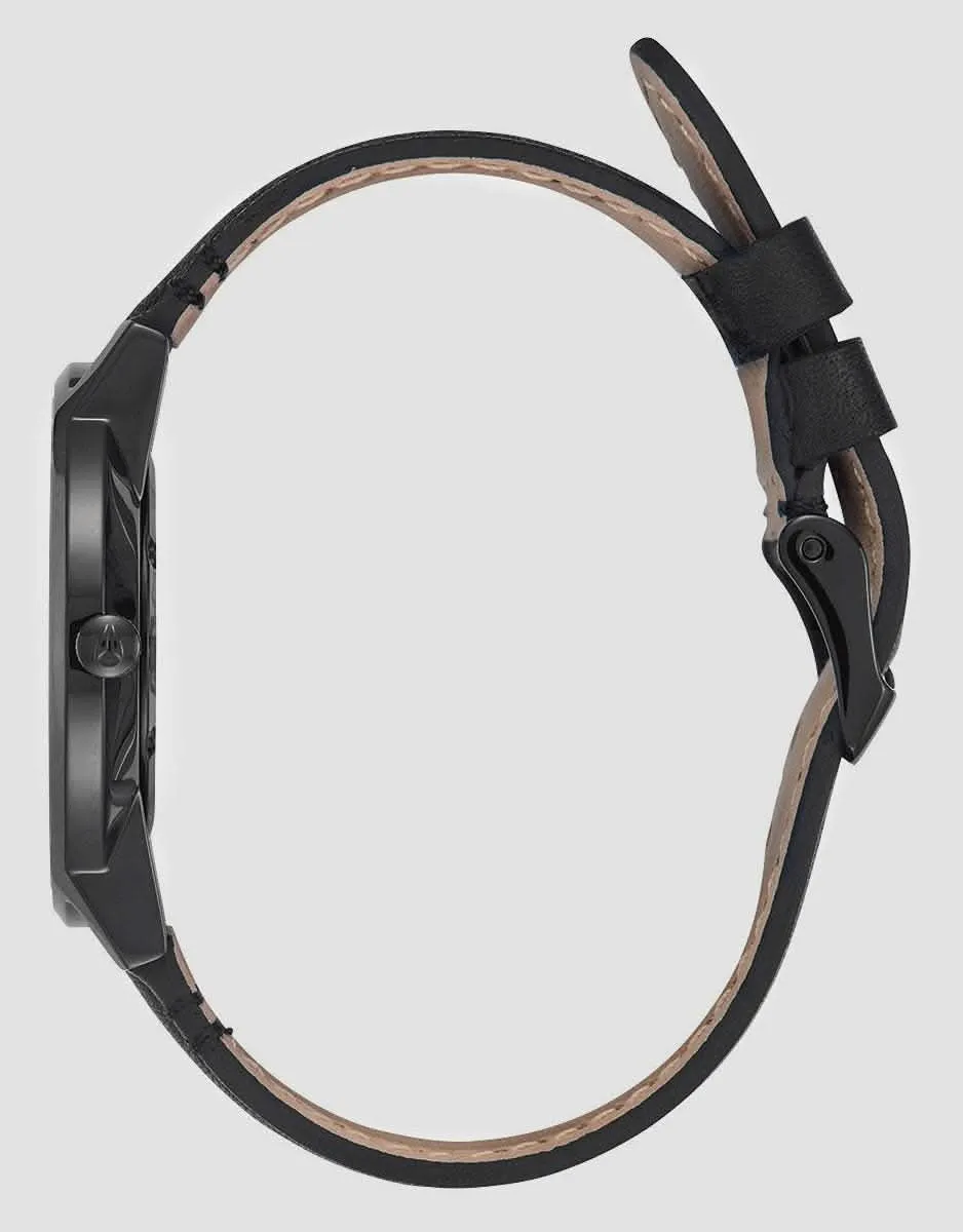 Nixon Porter Leather Watch - All Black/Gold