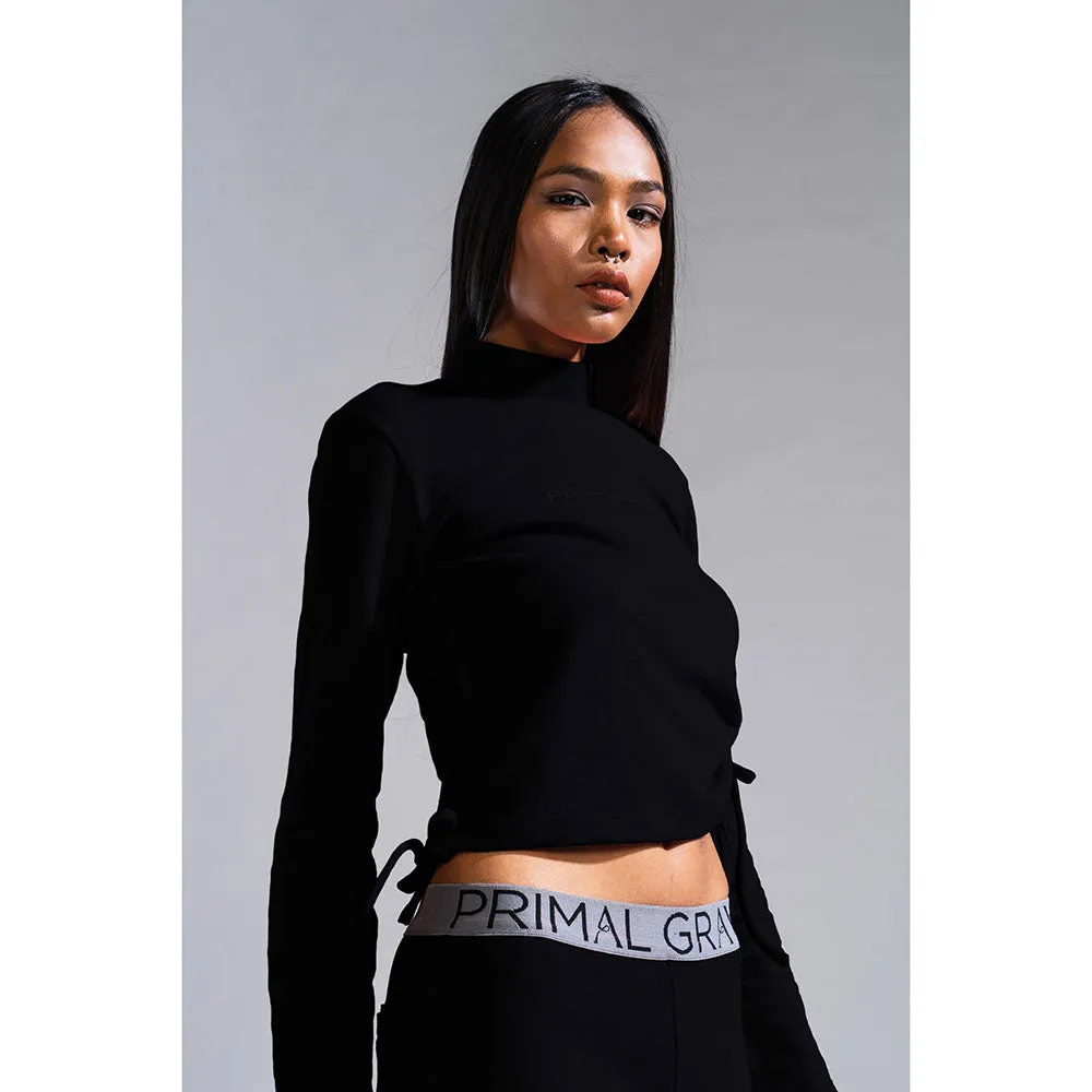 PRIMAL GRAY Black Organic Cotton Drawstring Co-Ord Set (Set of 2)