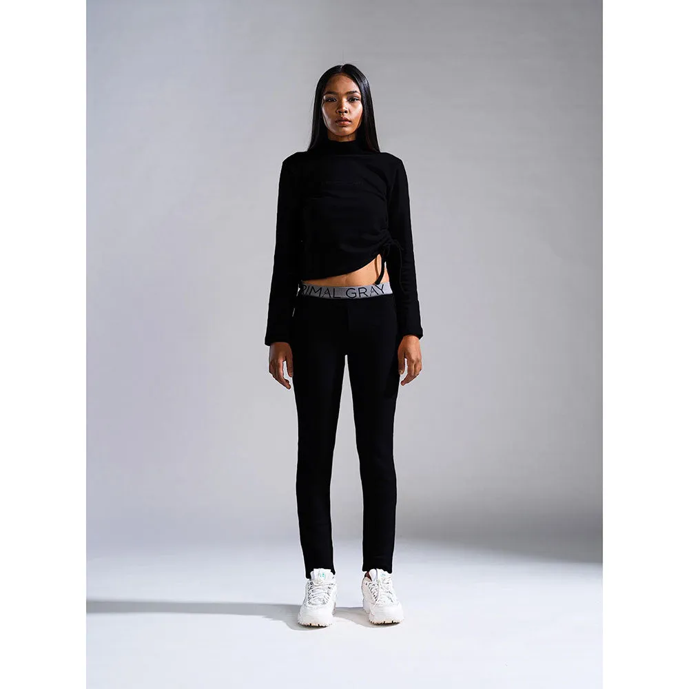 PRIMAL GRAY Black Organic Cotton Drawstring Co-Ord Set (Set of 2)