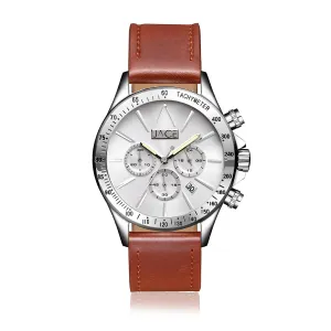 "KATHMANDU" MEN`S LEATHER BAND CHRONOGRAPH WATCH