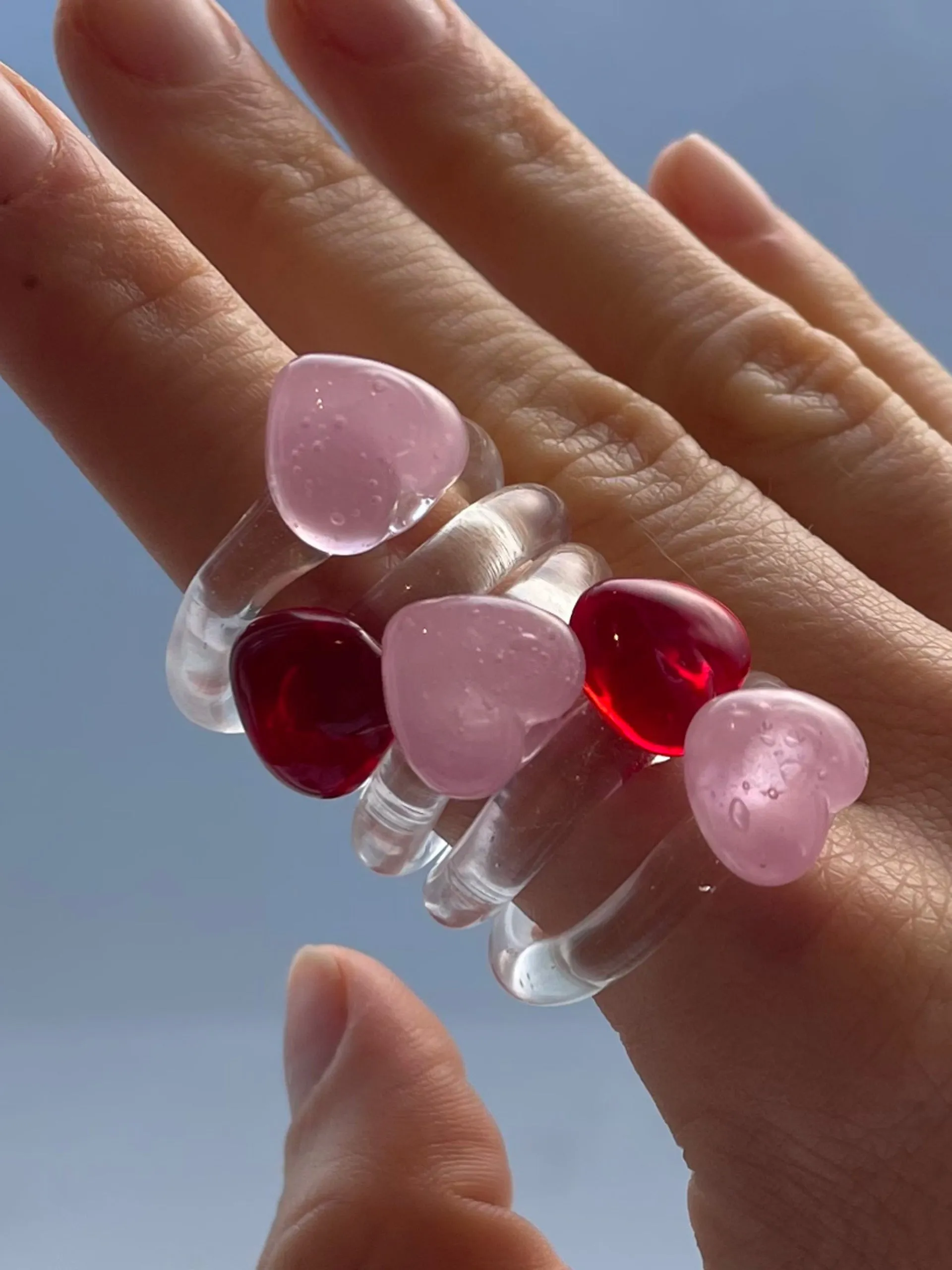 Red Love glass ring