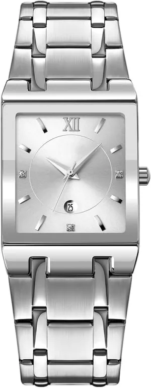 Reginald Fashion Square Watches for Men Date Waterproof Analog Quartz Watch Stainless Steel Fashion Business Casual Wristwatch Reginald Fashion Square Watches for Men Date Waterproof Analog Quartz Watch Stainless Steel Fashion Business Casual Wristwatch