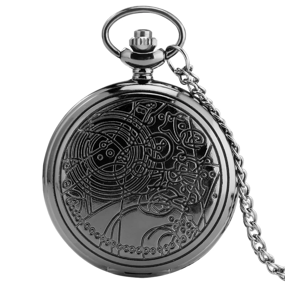 Retro Bronze Necklace Quartz Pocket Watch Analog Pendant