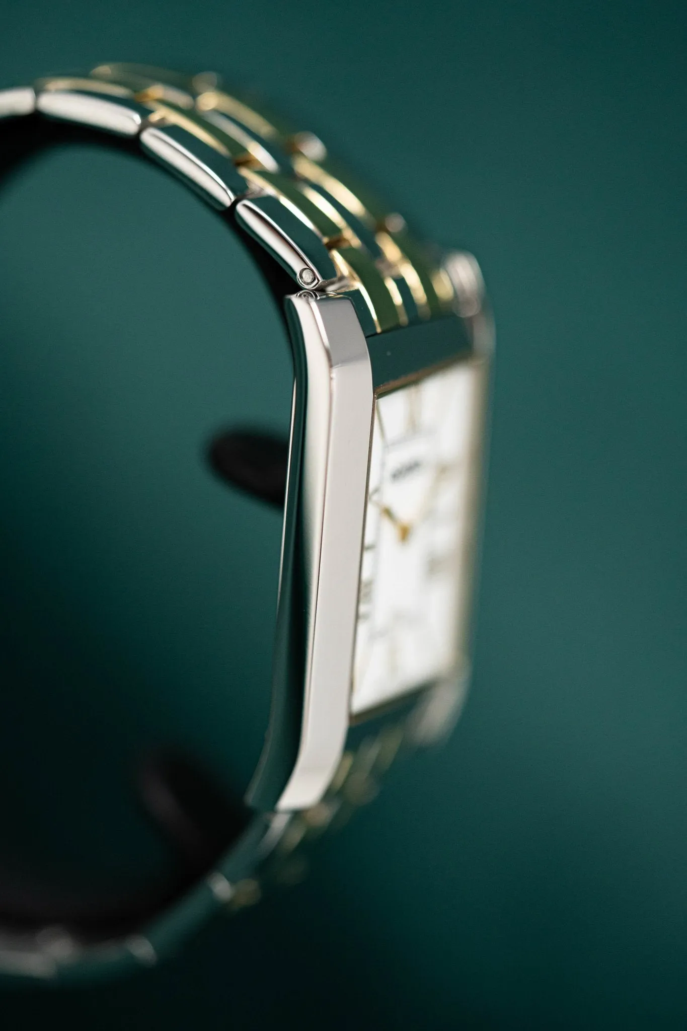 Roamer Swiss Watch Classic Vanguard Rectangular Gold