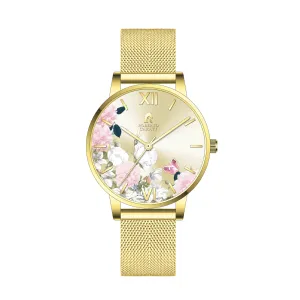 Roberto Carati Pippa Ponies and Butterfly Gold Mesh Watch