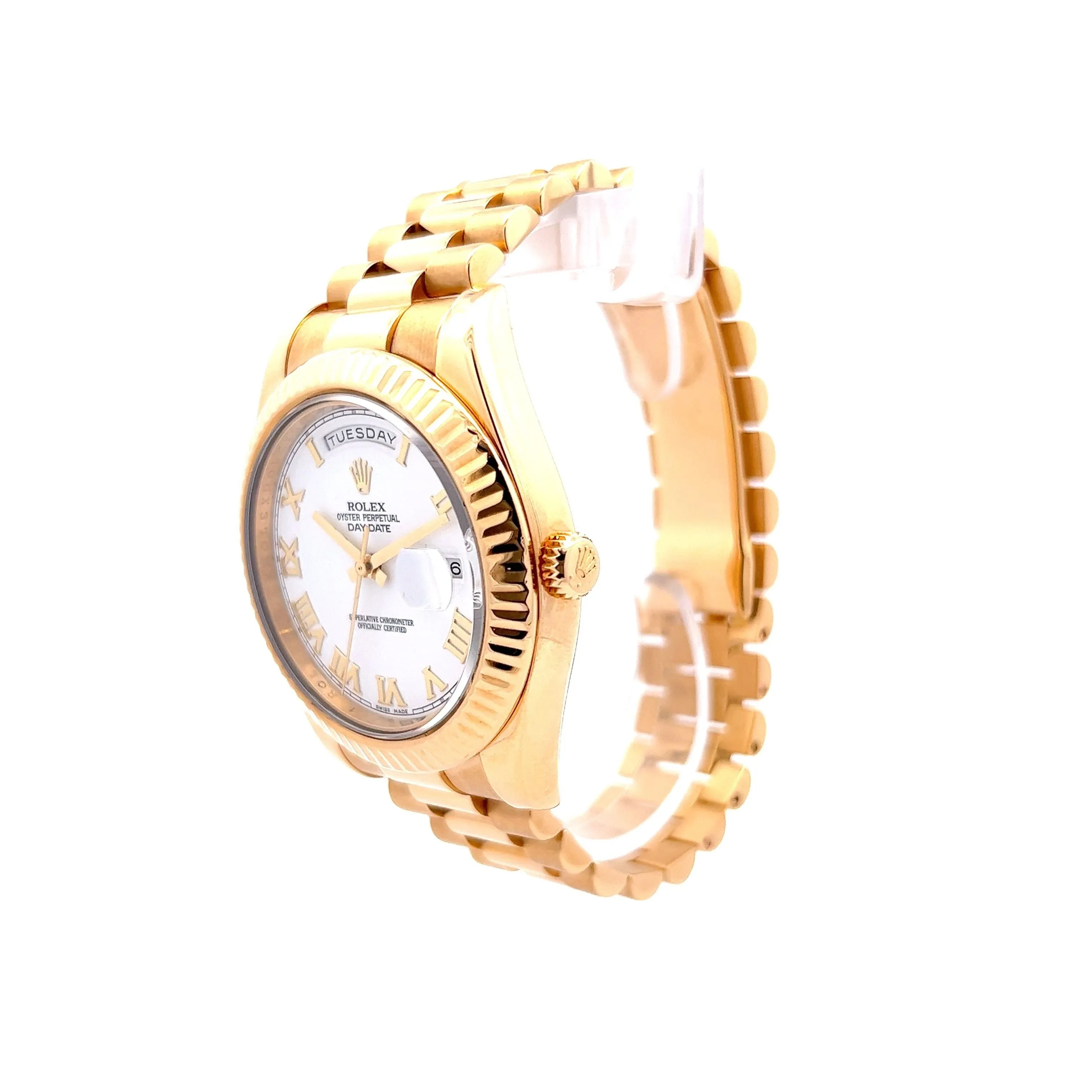Rolex Day-Date II President 18K Yellow White Roman Numerals 218238