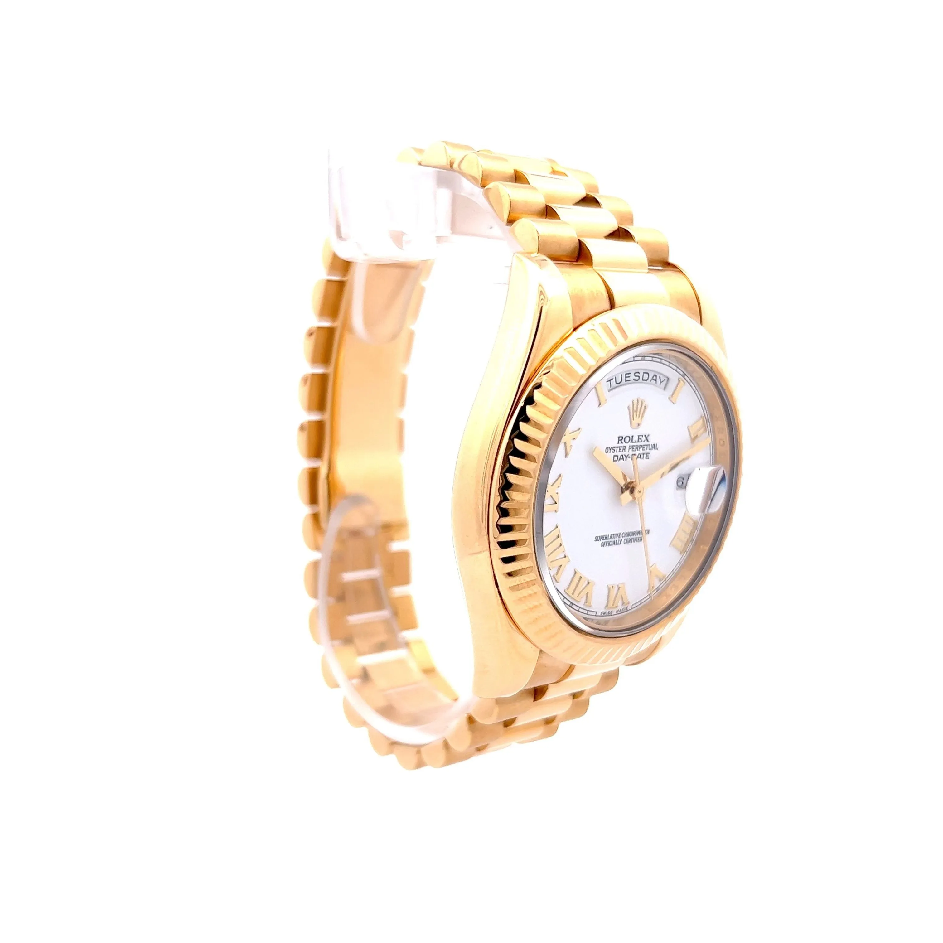 Rolex Day-Date II President 18K Yellow White Roman Numerals 218238