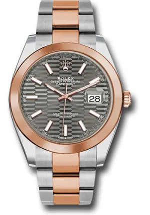 Rolex Steel Everose Datejust 41mm Watch 126301 slflmio