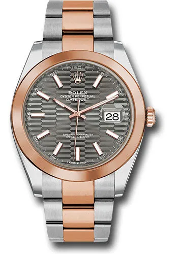 Rolex Steel Everose Datejust 41mm Watch 126301 slflmio