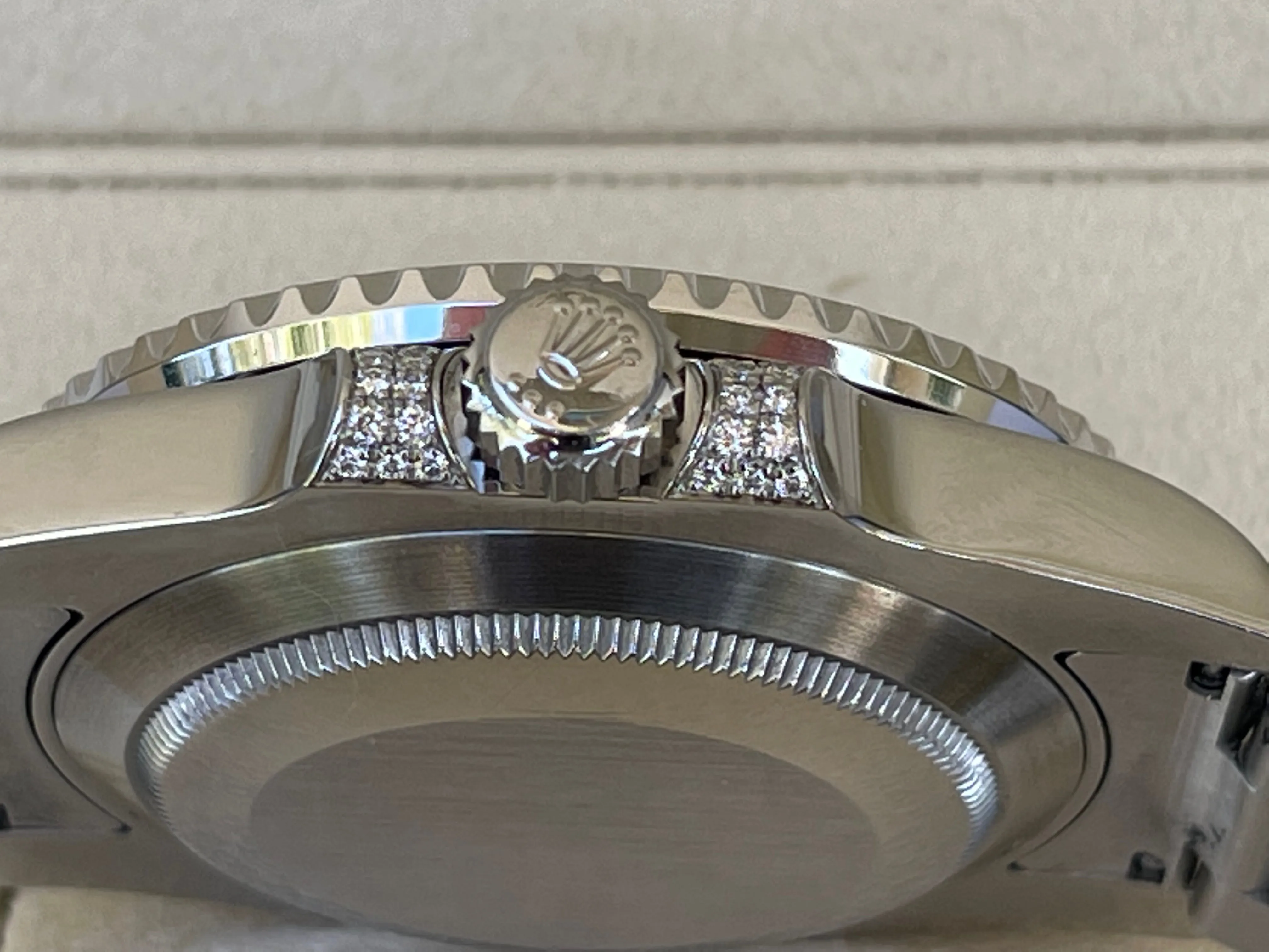 Rolex Submariner 116610LN 40mm Mens Stainless Steel Watch Custom Sapphire and Diamond Bezel for 116659 SABR Refinished Blue Dial Mint