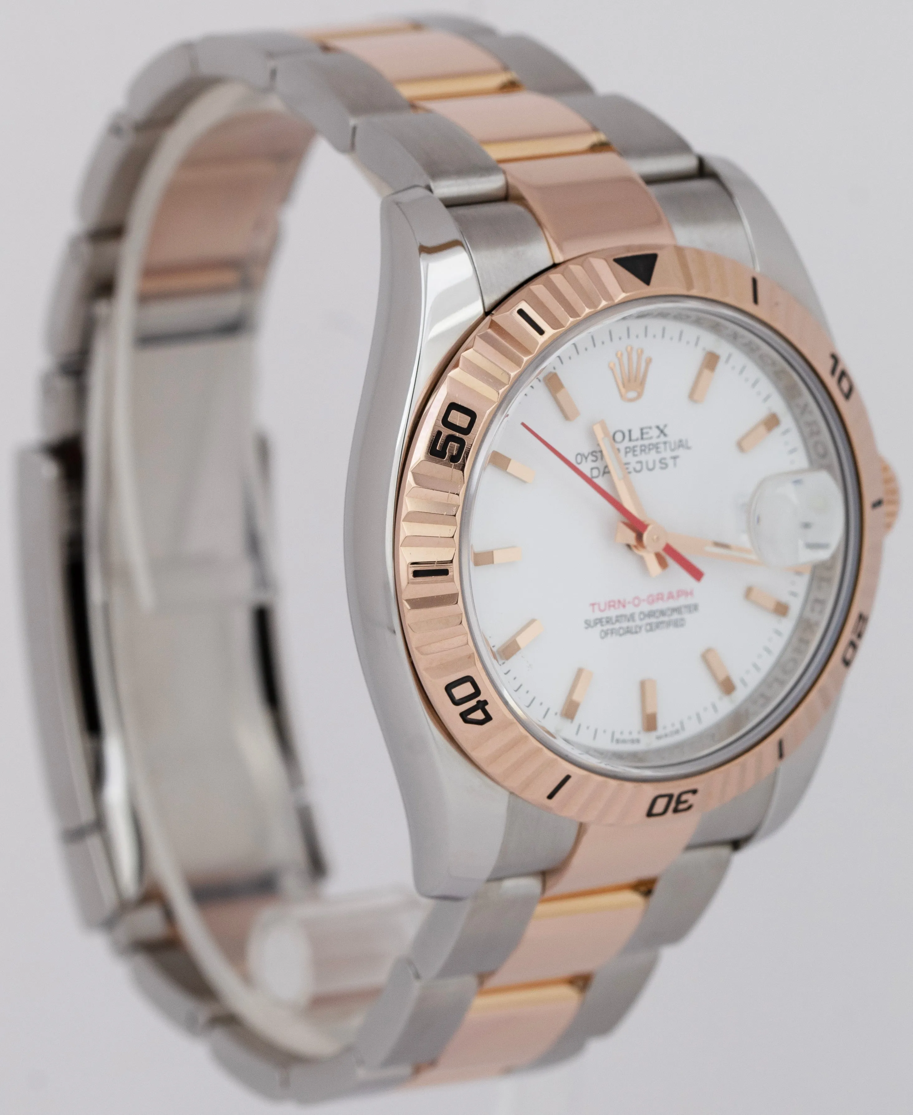 RSC 2021 Rolex DateJust Turn-O-Graph 36mm White Two-Tone Rose Gold 116261
