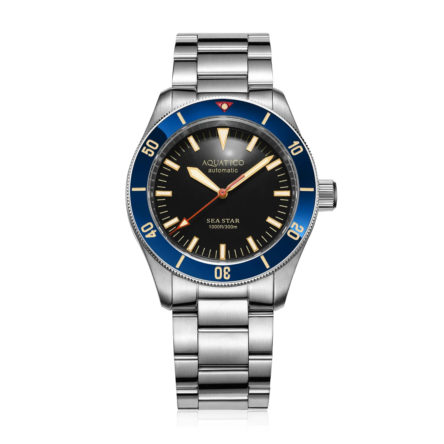 Sea star V2 black dial Blue ceramic bezel (NH35) No Date