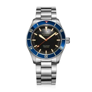 Sea star V2 black dial Blue ceramic bezel (NH35) No Date