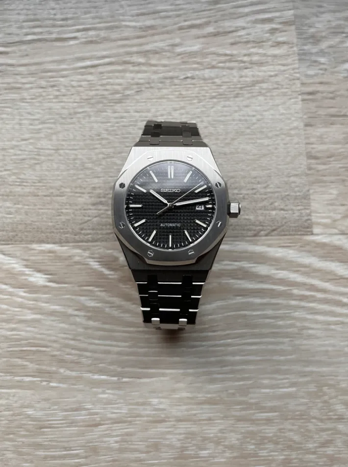 Seiko Mod - 41mm Royal Oak Automatic Black Dial