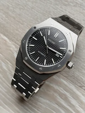 Seiko Mod - 41mm Royal Oak Automatic Black Dial